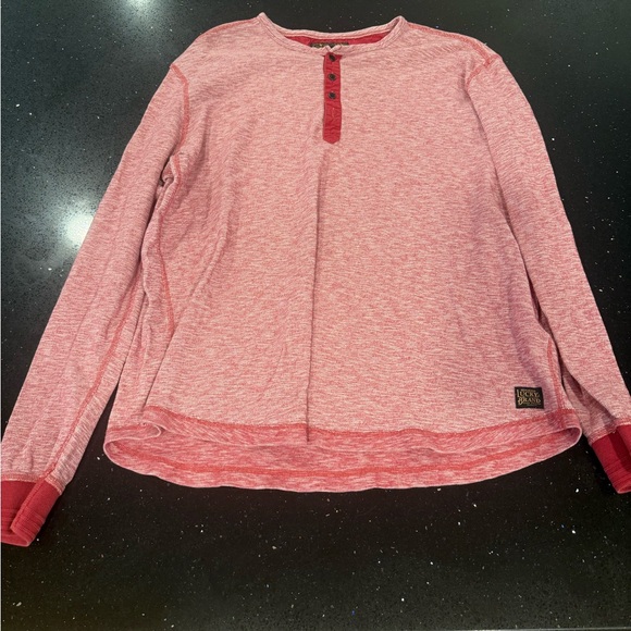 Lucky Brand Red Henley Shirt - Picture 2 of 7